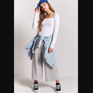 Square neck white sheer shirt.